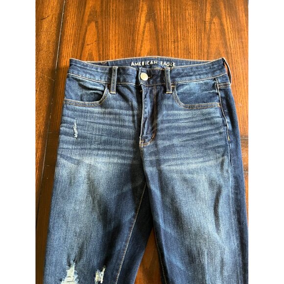 American Eagle Outfitters Hi-Rise Jegging Denim Distressed Jeans Size 6 - Picture 2 of 8